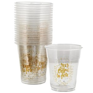 GOBELETS C’EST LA FËTE PLASTIQUE