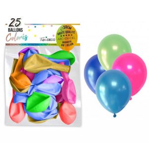 25 BALLONS MULTICOLORES NACRÉ